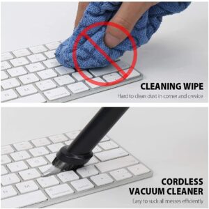 Honlibey New Cordless Mini Computer Vacuum, Portable Vacuum Cleaner Car Vacuum Dust Kit - Cleaning Dust, Hairs, Crumbs, Scraps, Ash for Laptop, Keyboard, Computer,Car, Pet House, Sewing Machine