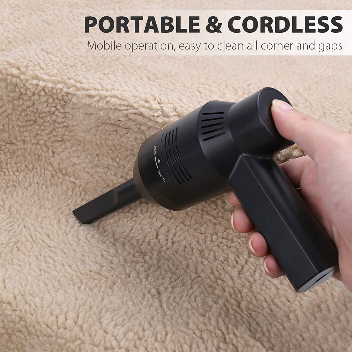 Honlibey New Cordless Mini Computer Vacuum, Portable Vacuum Cleaner Car Vacuum Dust Kit - Cleaning Dust, Hairs, Crumbs, Scraps, Ash for Laptop, Keyboard, Computer,Car, Pet House, Sewing Machine