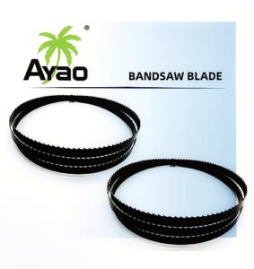 ayao pack of 2 band saw blades 62 inch x 3/8 inch x 10tpi to fit powertec bs900, wen 3939t,ryobi rbs904, harbor freight, craftsman 9" band saws