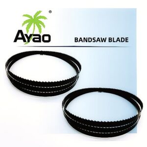 AYAO Pack of 2 Band Saw Blades 62 Inch X 3/8 Inch X 10TPI to fit Powertec BS900, Wen 3939T,Ryobi RBS904, Harbor Freight, Craftsman 9" Band Saws