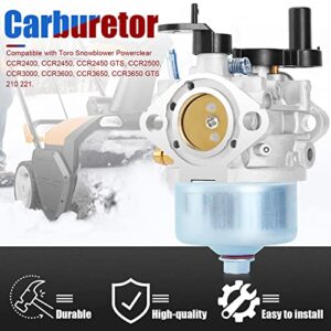 YOFMOO Carburetor Compatible for 801396 801233 801255 R-TEK Toro 38581 38582 38583 38584 38600 CCR2400 CCR2450 CCR2500 CCR3000 CCR3600 CCR3650 CCR3650 GTS 210 221 Power Max 6000