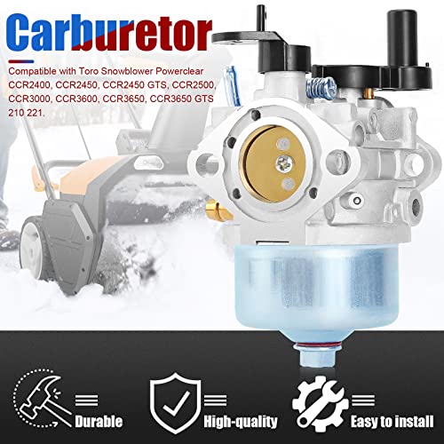 YOFMOO Carburetor Compatible for 801396 801233 801255 R-TEK Toro 38581 38582 38583 38584 38600 CCR2400 CCR2450 CCR2500 CCR3000 CCR3600 CCR3650 CCR3650 GTS 210 221 Power Max 6000