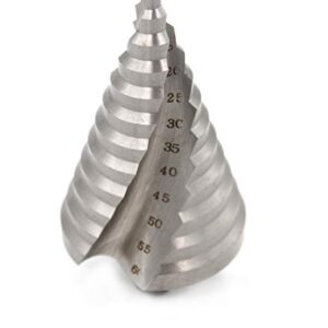 Driak HSS4241 6-60mm/0.23"-2.36" Metric Spiral Groove Step Drill Bit Set 13mm/0.51" Shank Cone Drill Bit Hole Cutter for Wood Stainless Steel Cutting