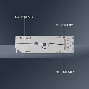 WeldingStop V-WAC Undercut Gauge Biting Edge Welding Guage for Welder Inspection Single Weld Gauge Measure Inspection Tools Porosity Size/amount Inspection Tools Inch Stainless Steel