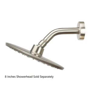 Purelux Shower Arm 6 Inch Universal Replacement Water Outlet PJ0602 Made of Stainless Steel, Brushed Nickel, Shower Arm and Flange Included