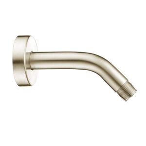 Purelux Shower Arm 6 Inch Universal Replacement Water Outlet PJ0602 Made of Stainless Steel, Brushed Nickel, Shower Arm and Flange Included