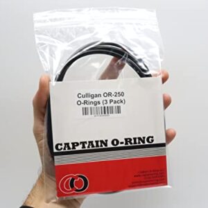 Captain O-Ring - Culligan Compatible OR-250 (OR250) Replacement Filter Housing O-Ring Buna-N ORing (3 Pack) (Compatible with WH-HD200-C, 3M 3WH-HD-S01, Dupont WFAO100, 3M AP801B/T, AP802B/T, etc)