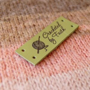 Custom garment labels, leather labels, personalized logo tags, clothing leather labels, knitting tags, labels for crochet products, 25 pc