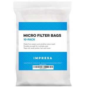 IMPRESA Products 10-Pack Micro Filter Bags Fits Water Tech Pool Blaster Pool Vacuum Cleaners…