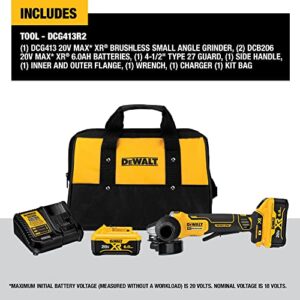 DEWALT 20V MAX* Angle Grinder Tool Kit, 4-1/2-Inch, Paddle Switch with Brake (DCG413R2)