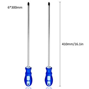 Phillips Screwdriver QM-STVR 12 Inches Long Screwdriver Length Shank Screwdriver Magnetic Tip Cross Head Number 2 Screwdriver