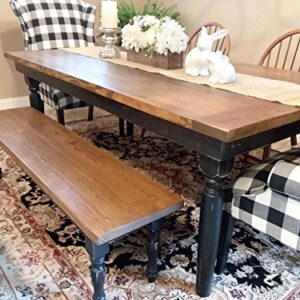 Farm Table with Spindle Legs - Solid Wood Trinity Class Table