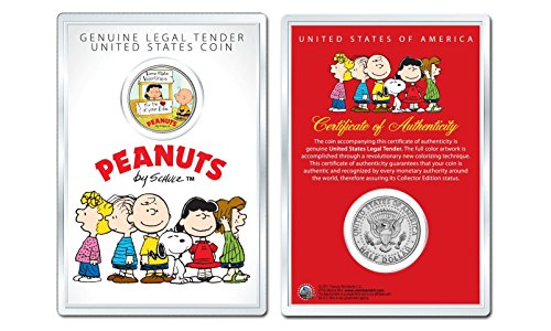 Peanuts Valentine's Official JFK Half Dollar U.S. Coin in Premium Holder