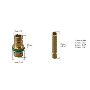 RIVERWELD Insulated Glass Cup (9/16" x 1-5/16") Wedge Collet Tungsten Apdapter Gas Saver (0.040" & Ø1.0mm) (1/16" & Ø1.6mm) (3/32" & Ø2.4mm) (1/8" & Ø3.2mm) Kit for WP 17 18 26 TIG Welding Torch 11pcs