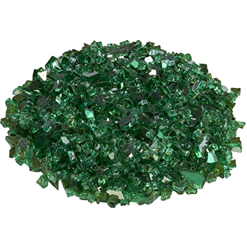 Duluth Forge 14REMGM 1/4 in. Premium Reflective Emerald Fire Glass-10 lb, Small