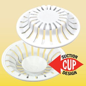 DANCO Universal Bathroom Sink Suction Cup Hair Catcher Strainer and Snare | For Pop-Up Stoppers | White | 2 Pack (10769)