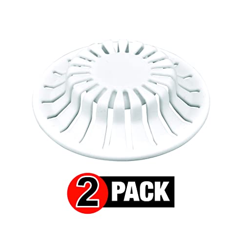 DANCO Universal Bathroom Sink Suction Cup Hair Catcher Strainer and Snare | For Pop-Up Stoppers | White | 2 Pack (10769)