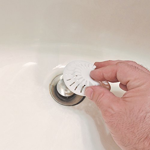 DANCO Universal Bathroom Sink Suction Cup Hair Catcher Strainer and Snare | For Pop-Up Stoppers | White | 2 Pack (10769)