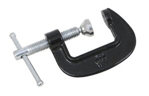 performance tool w3250 heavy duty 1-inch cast iron c-clamp with chrome plated steel screw and 1-inch throat depth - industrial grade clamping