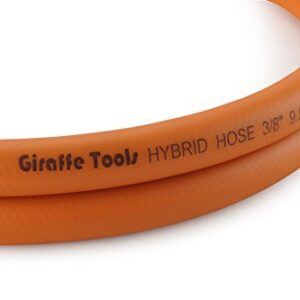 Giraffe Tools Hybrid Lead-in Air Hose, 3/8 inch x 6 ft, 1/4 in. MNPT Fittings, 300 PSI Heavy Duty, Lightweight Air Compressor Hose Short