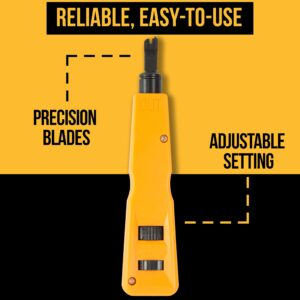 InstallerParts Professional Network Tool Kit 15 In 1 - RJ45 Crimper Tool Cat 5 Cat6 Cable Tester, Gauge Wire Stripper Cutting Twisting Tool, Ethernet Punch Down Tool, Screwdriver, Knife