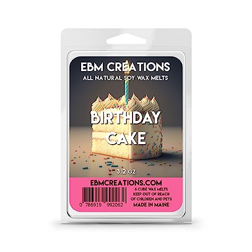 Birthday Cake - Scented All Natural Soy Wax Melts - 6 Cube Clamshell 3.2oz Highly Scented!