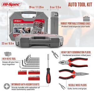 Hi-Spec Tools 67Pc Metric Auto Mechanic Tool Set, Motorcycle & Car Tool Kit, Auto Repair Tool Set with Pliers, Screwdriver Set, Socket Kit & Tool Box Storage Case for Cars, Trucks, Boats RVs & Jeeps.