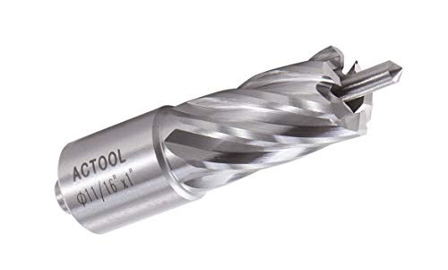 ACTOOL 11/16" Diameter × 1" Depth of Cut HSS ANNULAR Cutter with 3/4'' Weldon Shank