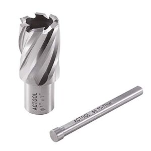 ACTOOL 1" Diameter × 1" Depth of Cut HSS ANNULAR Cutter with 3/4'' Weldon Shank