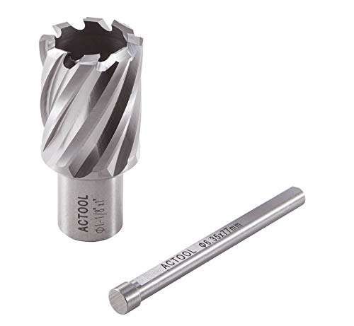 ACTOOL 1-1/8" Diameter × 1" Depth of Cut HSS ANNULAR Cutter with 3/4'' Weldon Shank