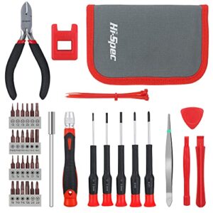 hi-spec 38pc electronics repair & opening tool kit set for laptops, phones, devices, computer & gaming accessories. precision small screwdrivers with pry tools