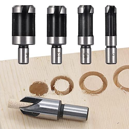 Eagles 8pcs 5/8" 1/2" 3/8" 1/4" Carbon Steel Wood Plug Cutter Set, Roundwood Wood Plug bits Tenon Drill Bit, Taper Claw Type Wood Plug Cutter Drill Bits