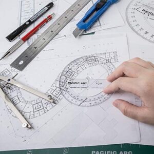 Pacific Arc's 8 Inch 360 Degree Plastic Circular Protractor Clear