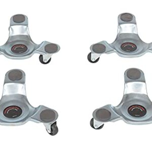 Vestil LEG-D-12-4PK Leg Dolly, 300 lb. Capacity, 12" x 10-3/4", Silver (Pack of 4)