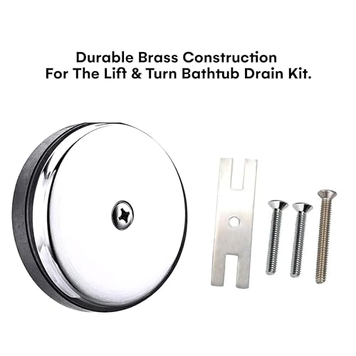 Dorence | Bathtub Drain Kit | Delta Bathtub Drain | All Brass Lift and Turn Easy Installation | Tub Drain Assembly Conversion Kit | Trim Waste and Single Hole Overflow Face Plate (Chrome)