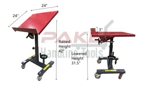 Tilting Work Stand, 300lbs Capacity, Steel, 24x24", 31.5 to 42" Height, 30 Degree Tilting Work Table/Tilting Stand Pake Handling Tools