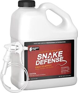 exterminators choice - snake defense spray - non-toxic repellent for pest control - repels most common type snakes - safe for kids and pets - cinnamon scented (1 gallon)