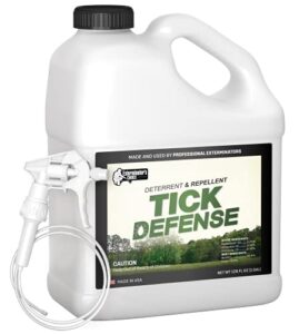 exterminators choice tick defense spray - 1 gallon size with a spray nozzle - non-toxic tick repellent - quick pest control - keeps ticks away - ideal for outdoor patio - effective yard spray