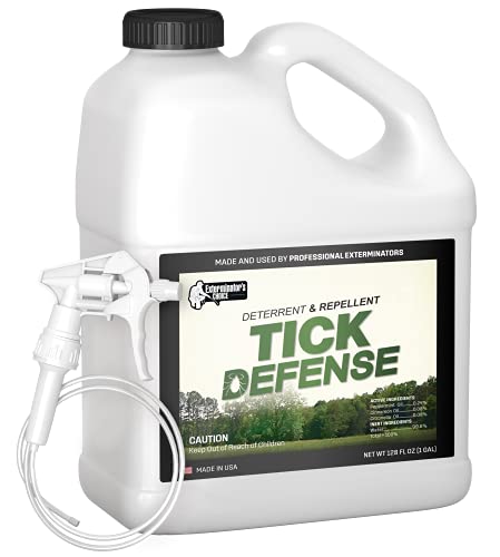 Exterminators Choice Tick Defense Spray - 1 Gallon Size with A Spray Nozzle - Non-Toxic Tick Repellent - Quick Pest Control - Keeps Ticks Away - Ideal for Outdoor Patio - Effective Yard Spray