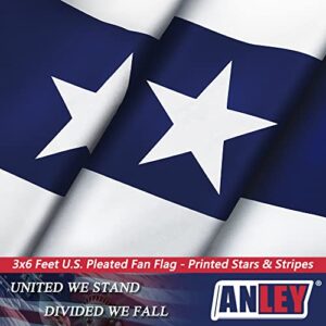 Anley USA Pleated Fan Flag, 3x6 Feet American US Bunting Flags Patriotic Stars & Stripes - Sharp Color and Fade Resistant - Canvas Header and Brass Grommets - United States 3 x 6 Feet Half Fan Banner