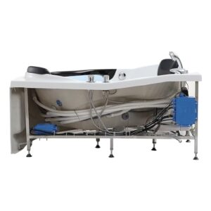 Corner Whirlpool Tub,Empava 2 Person Whirlpool Bathtub,Corner Jetted Bathtub with Heater,Corner Jetted Tub with Light,Spa Bath tub with 10 Jets,Hydro Massage Tub with Chromatherapy,LED Control Panel