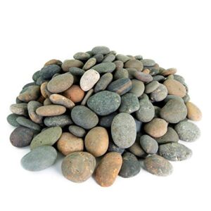 mexican beach pebbles | 20 pounds of smooth unpolished stones | hand-picked, premium pebbles for garden and landscape design | mixed, 3 inch - 5 inch
