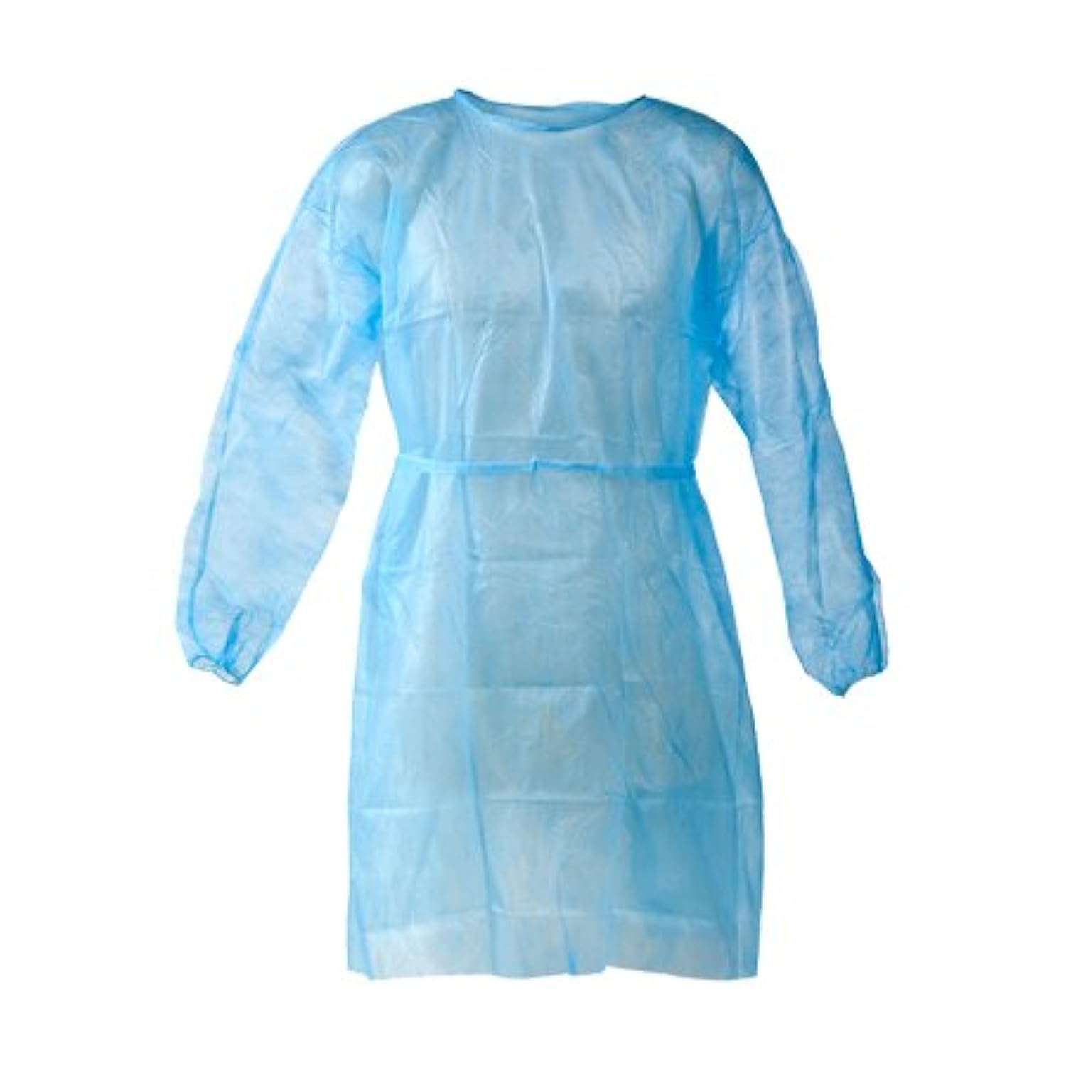 Personal Touch Health Care Apparel Universal Size (OSFM) Blue Disposable Isolation Gowns - Latex-Free Gown is Fluid Resistant with Knitted Cuffs Medical & PPE Gowns - Ideal Protection (10 Pack)