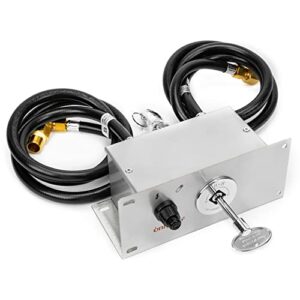 onlyfire all-in-one natural gas fire pit ignition system kit (includes electronic igniter, key valve, pvc hose, fittings)