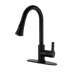 kingston brass ls8720ctl continental single-handle pull-down kitchen faucet, matte black