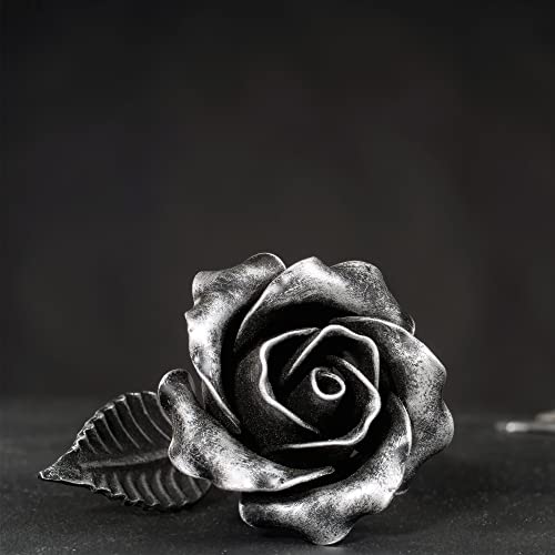 MakuliSmit 100% Hand Forged Iron Rose Sculpture - Gift of Everlasting Love - Wrought Steel Flower