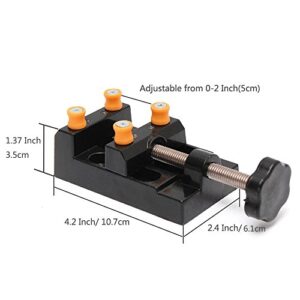 Yakamoz Universal Mini Drill Press Vise Clamp Table Bench Vice for Jewelry Walnut Nuclear Watch Repairing Clip On DIY Sculpture Craft Carving Bed Tool