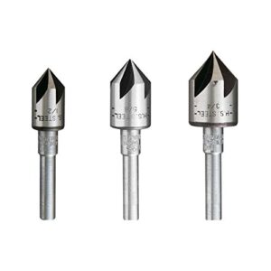 general tools 3 piece countersink bit set #195st, includes 1/2 in., 5/8 in. and 3/4 in. bits