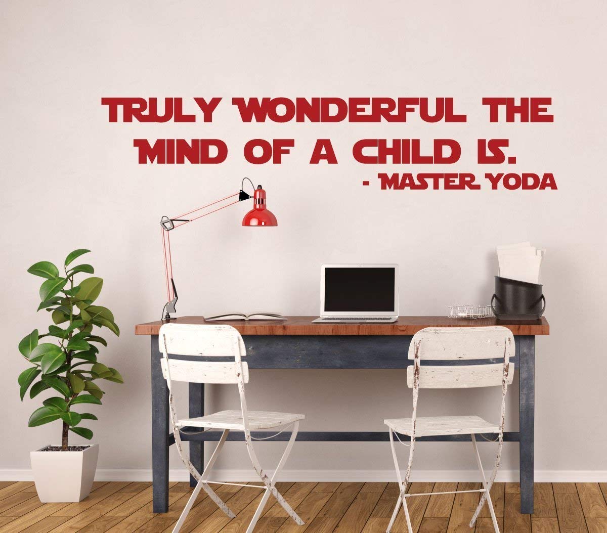 Yoda Child Quote Decal - Star Wars Master Jedi Vinyl Sticker - "Truly Wonderful The Mind Of A Child Is" - Wall Art Decor for Classrooms, Library, Boy's or Girl's Bedroom, Playroom or Nursery