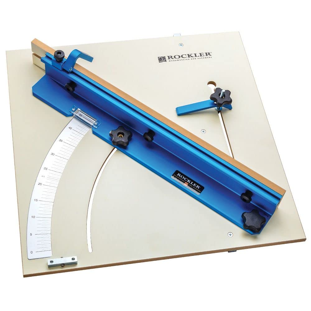 Rockler Table Saw Small Parts Crosscut Sled - Table Saw Sled Kit Includes Blade Guard, Miter Track Stop – 900 Angle Small Moldings Crosscut Saw - Table Saw Sled Features Zero-Clearance Support